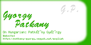 gyorgy patkany business card